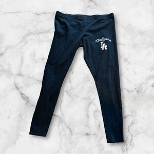 Los Angeles Dodgers Black Leggings with Team Name/Logo Women’s Size Medium MLB